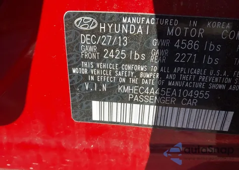 2014 Hyundai Sonata Hybrid Limited from USA, damaged, VIN KMHEC4A45EA104955